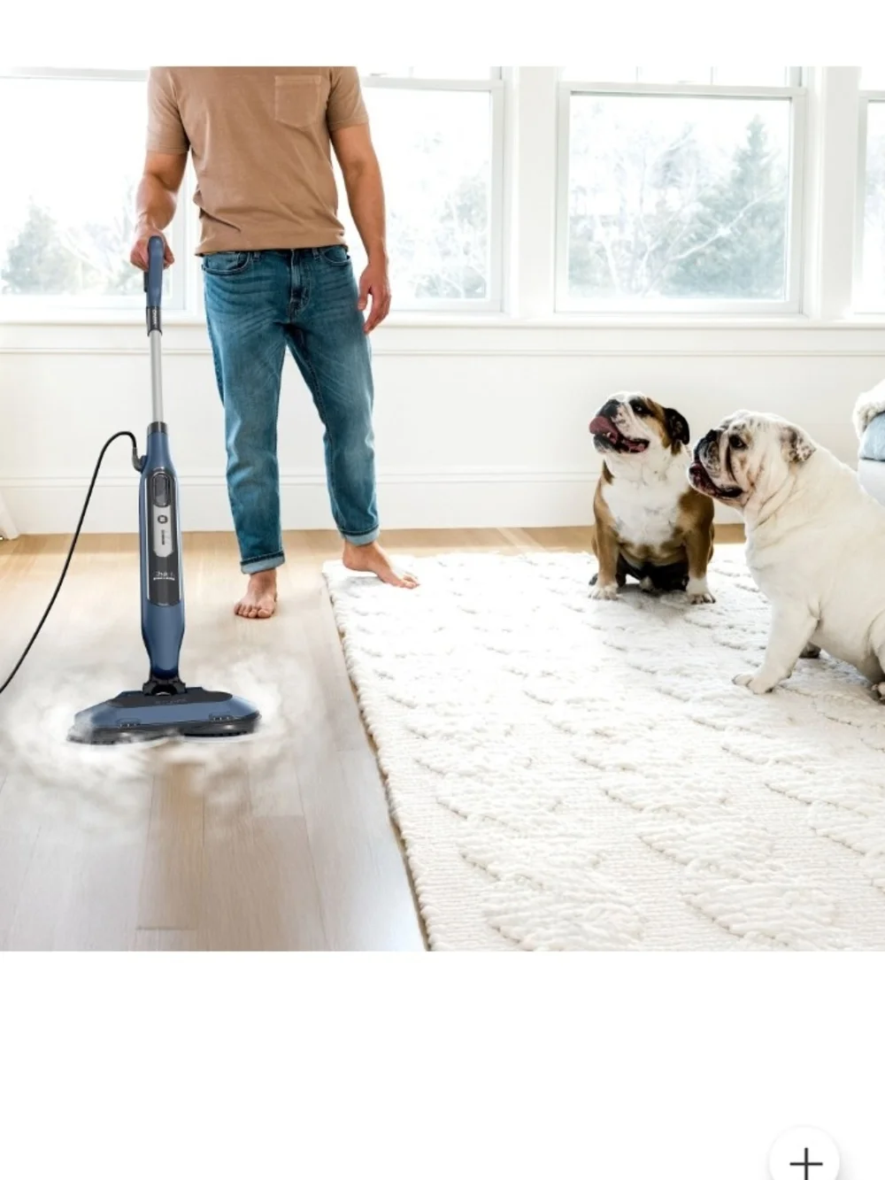 Shark Blue Steam Spin Mop with Replacement Pads